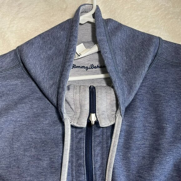 Tommy Bahama Reversible Full Zip  Blue/Gray Women's Sweater   Hight Neck Sz XL - Picture 5 of 11
